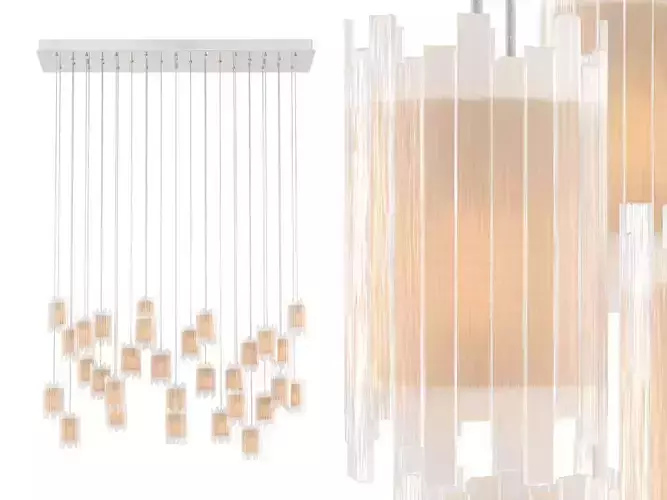 Gianna Rectangular Chandelier 3D model