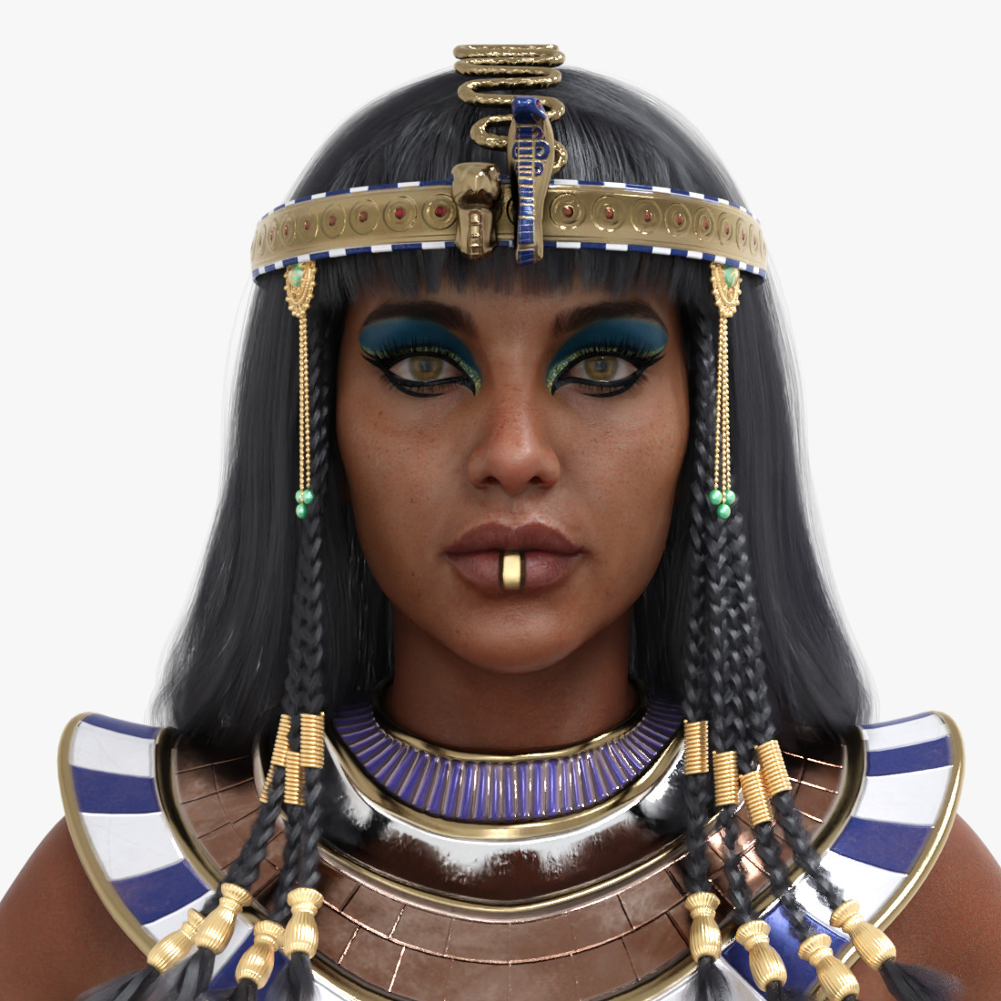 Cleopatra - Queen Of Egypt Rigged Animated Low-poly 3D model_7