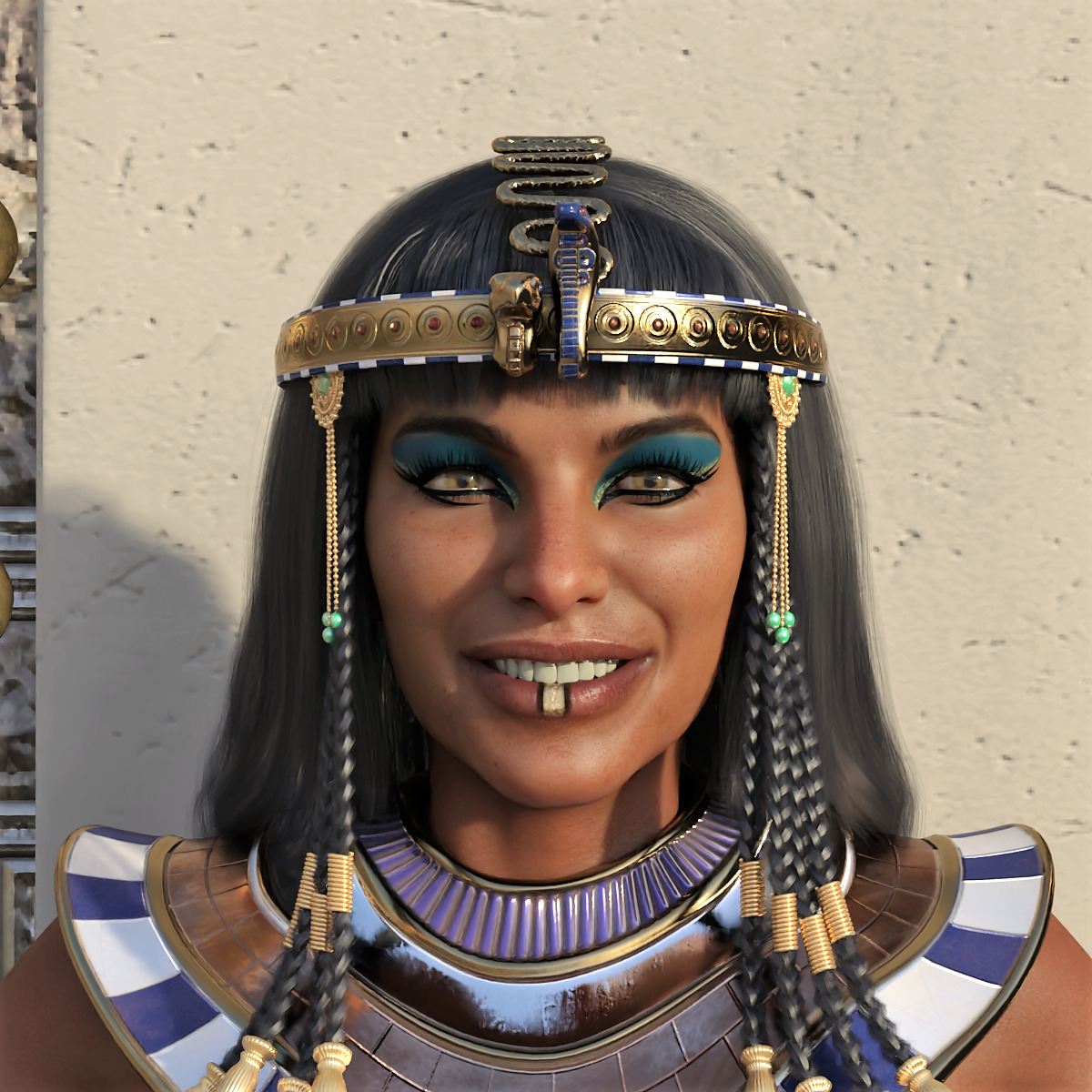 Cleopatra - Queen Of Egypt Rigged Animated Low-poly 3D model_3