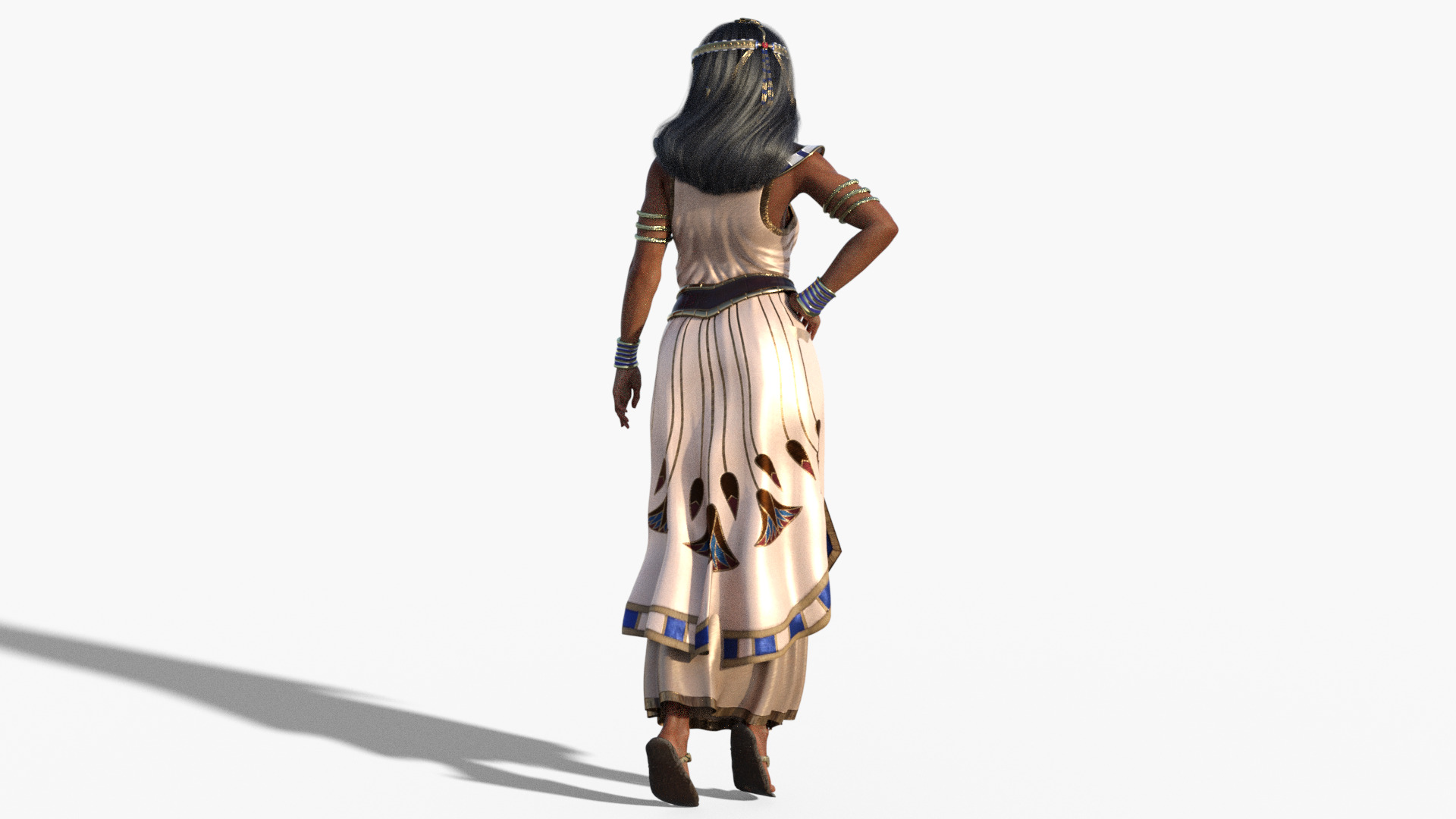 Cleopatra - Queen Of Egypt Rigged Animated Low-poly 3D model_11