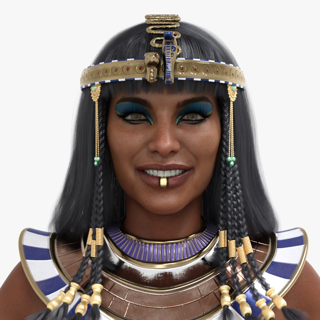 Cleopatra - Queen Of Egypt Rigged Animated Low-poly 3D model_10