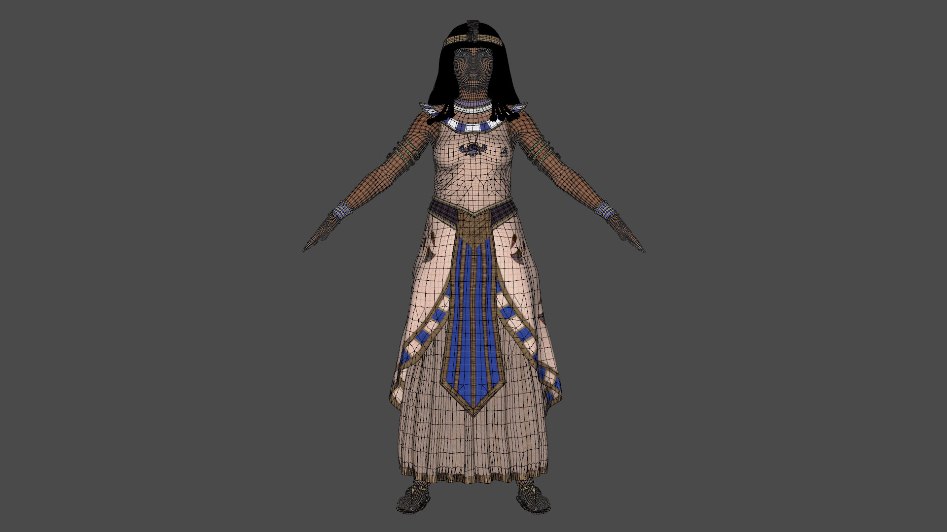 Cleopatra - Queen Of Egypt Rigged Animated Low-poly 3D model_25
