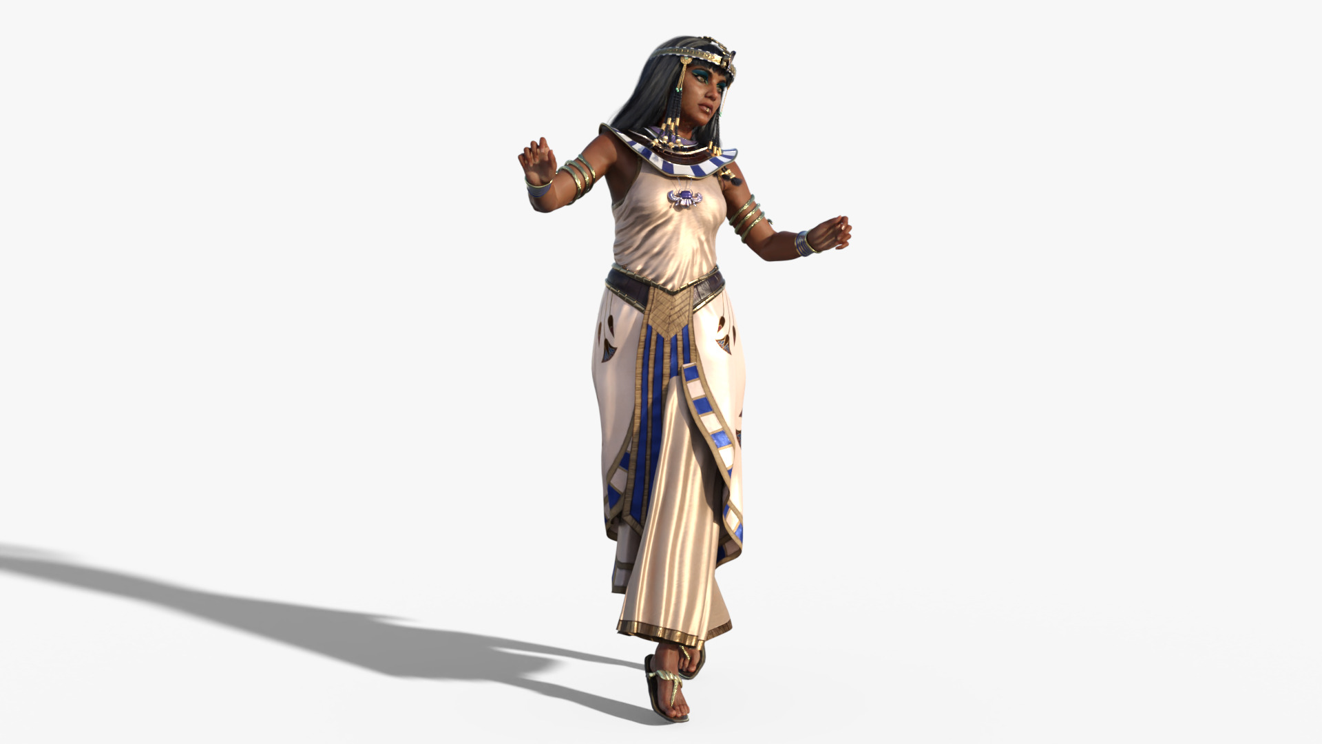 Cleopatra - Queen Of Egypt Rigged Animated Low-poly 3D model_8