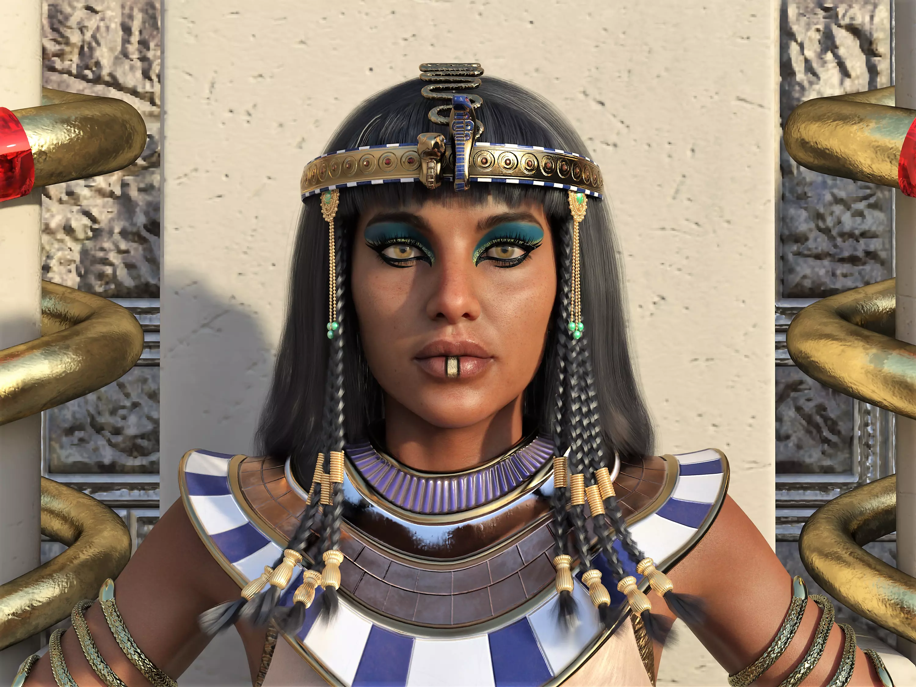 Cleopatra - Queen Of Egypt Rigged Animated Low-poly 3D model_0