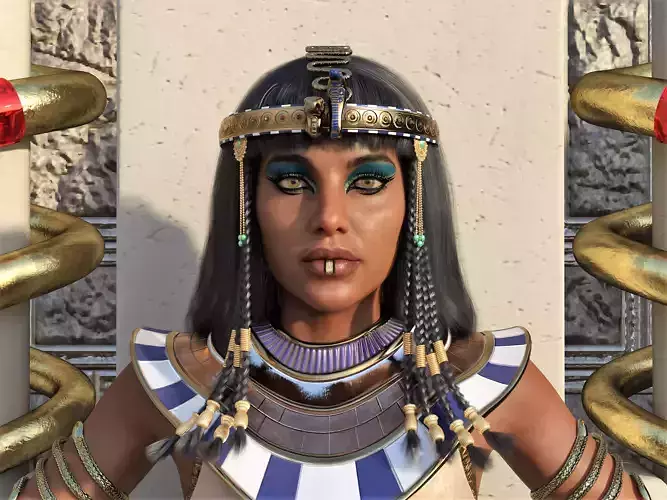Cleopatra - Queen Of Egypt Rigged Animated Low-poly 3D model