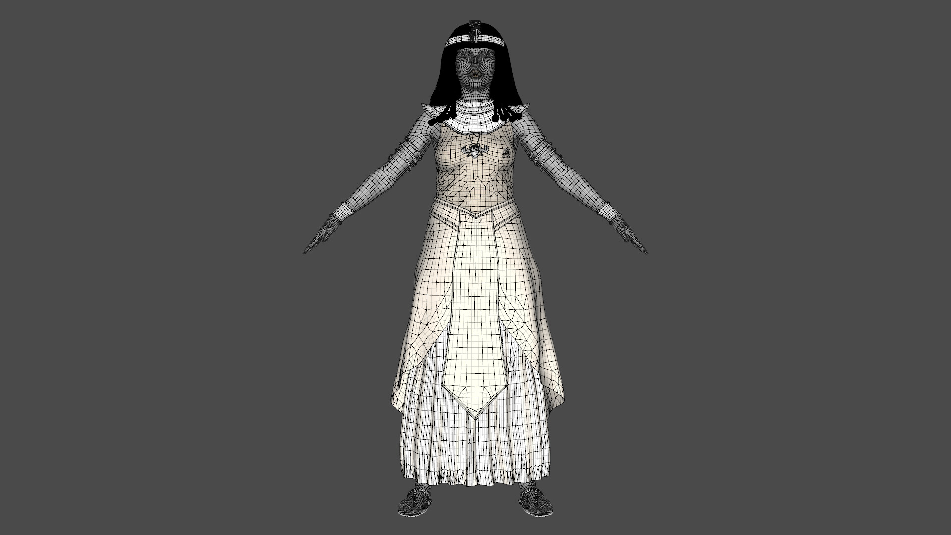 Cleopatra - Queen Of Egypt Rigged Animated Low-poly 3D model_27