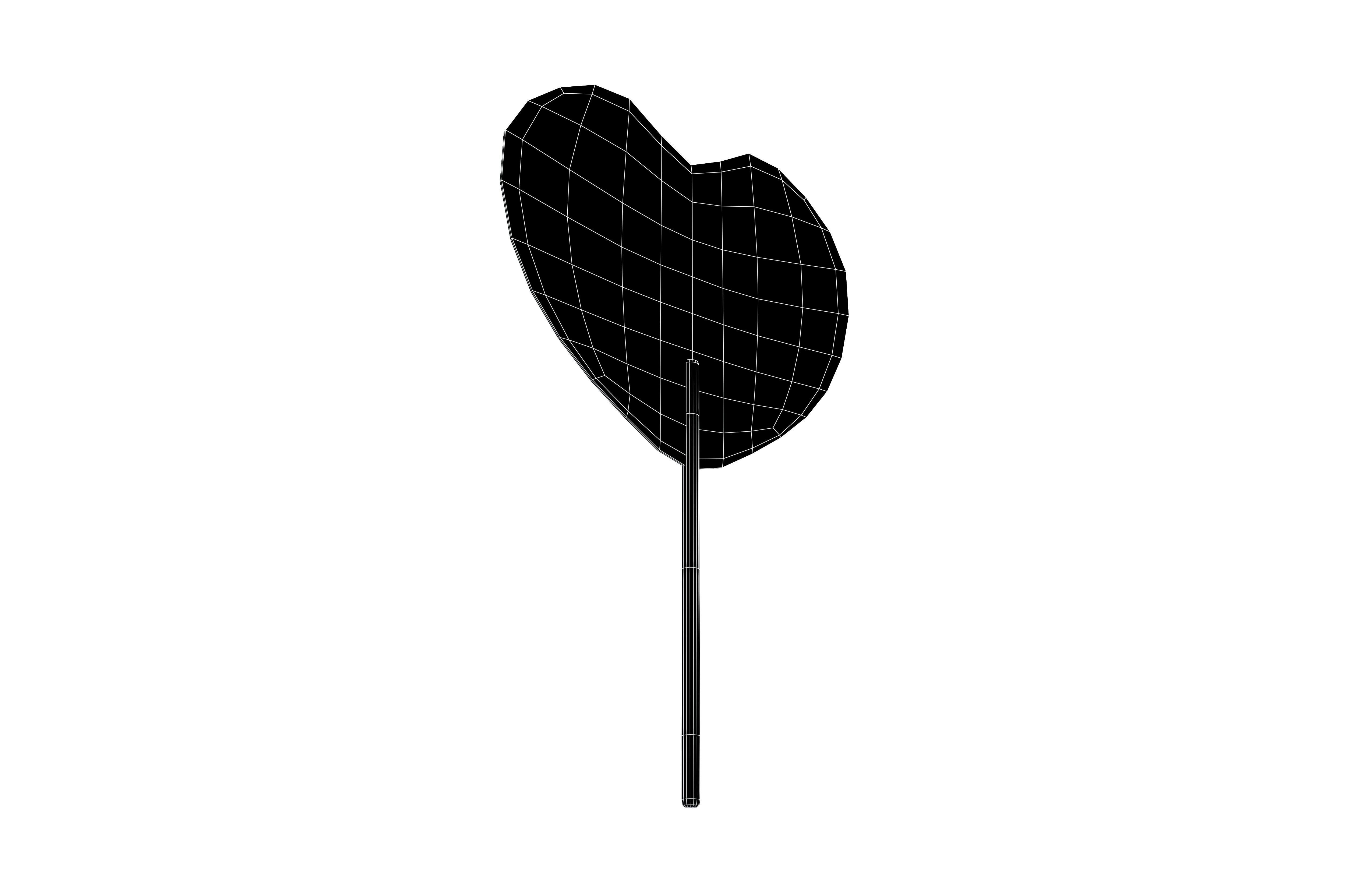 Heart Hand Fan v1 001 Low-poly 3D model_5