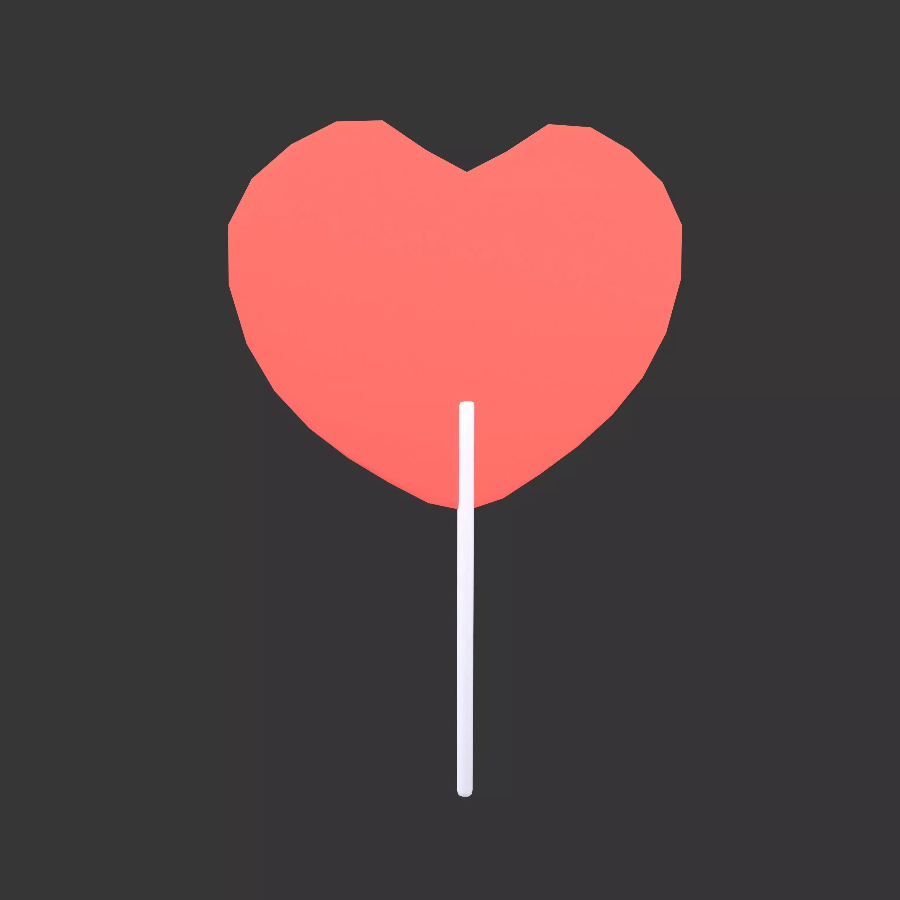 Heart Hand Fan v1 001 Low-poly 3D model_0