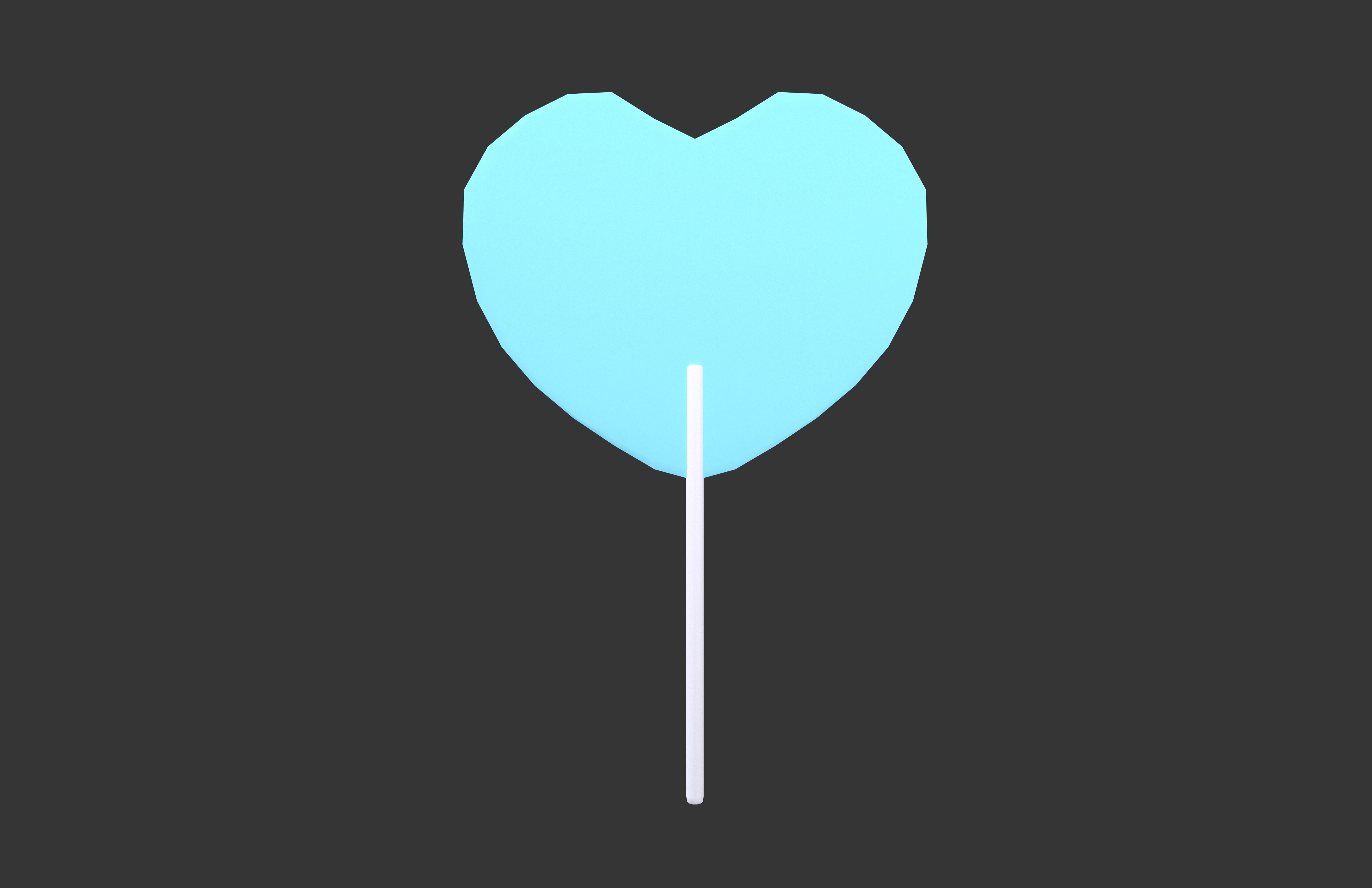 Heart Hand Fan v1 003 Low-poly 3D model_3