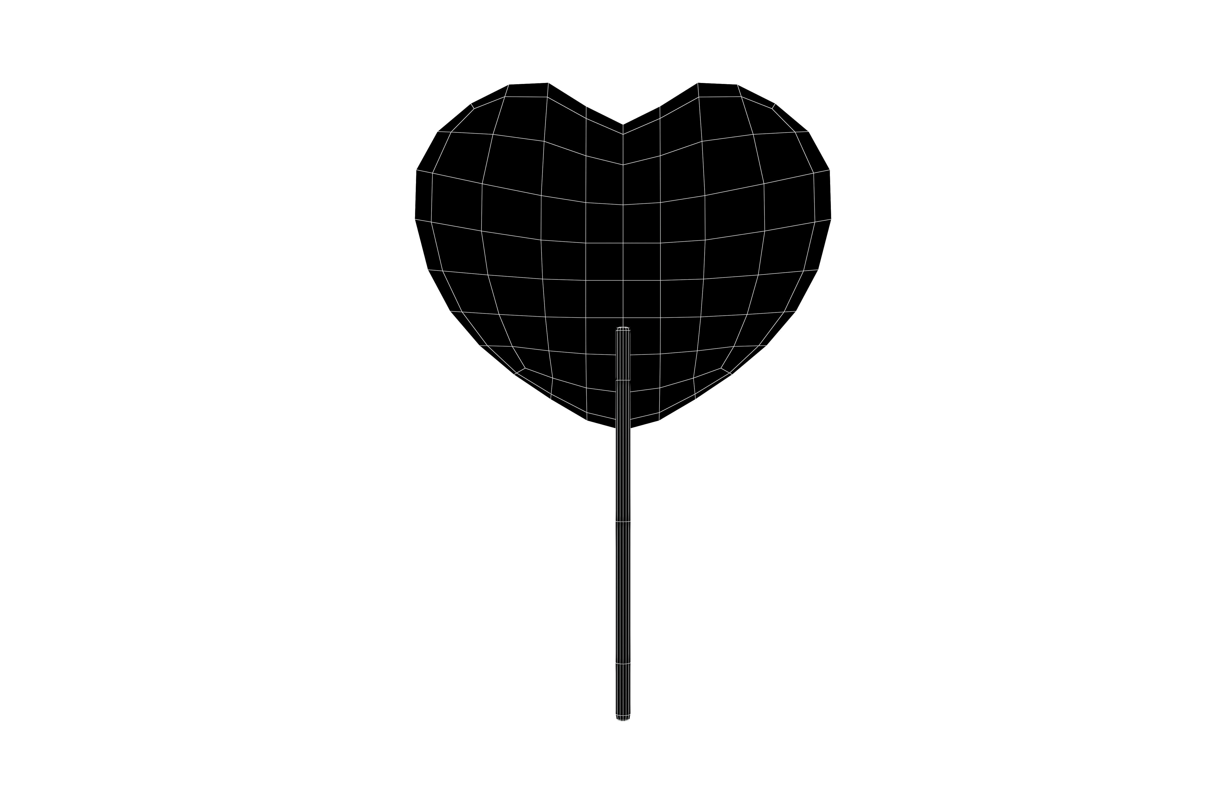 Heart Hand Fan v1 003 Low-poly 3D model_7