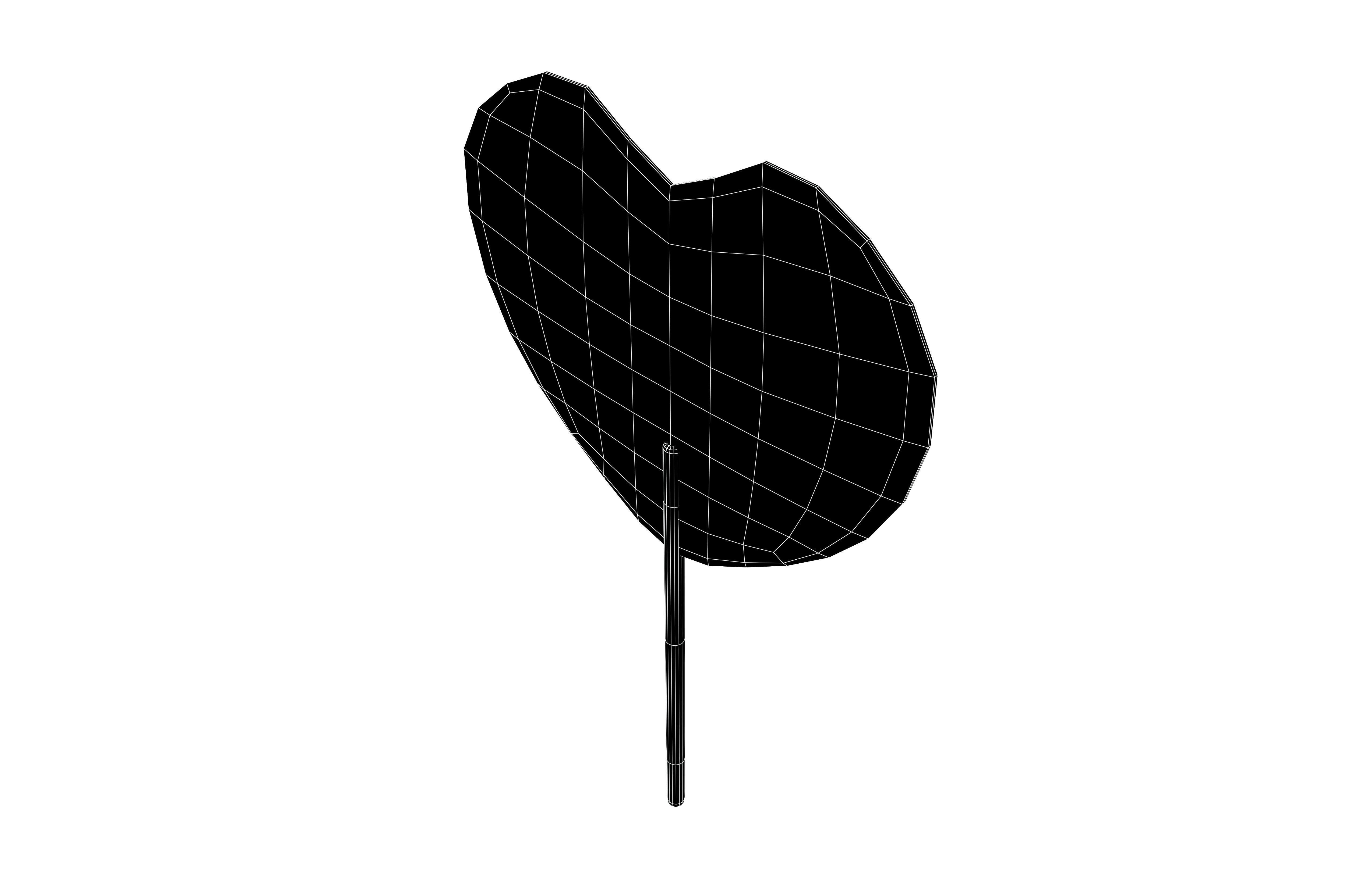 Heart Hand Fan v1 003 Low-poly 3D model_4