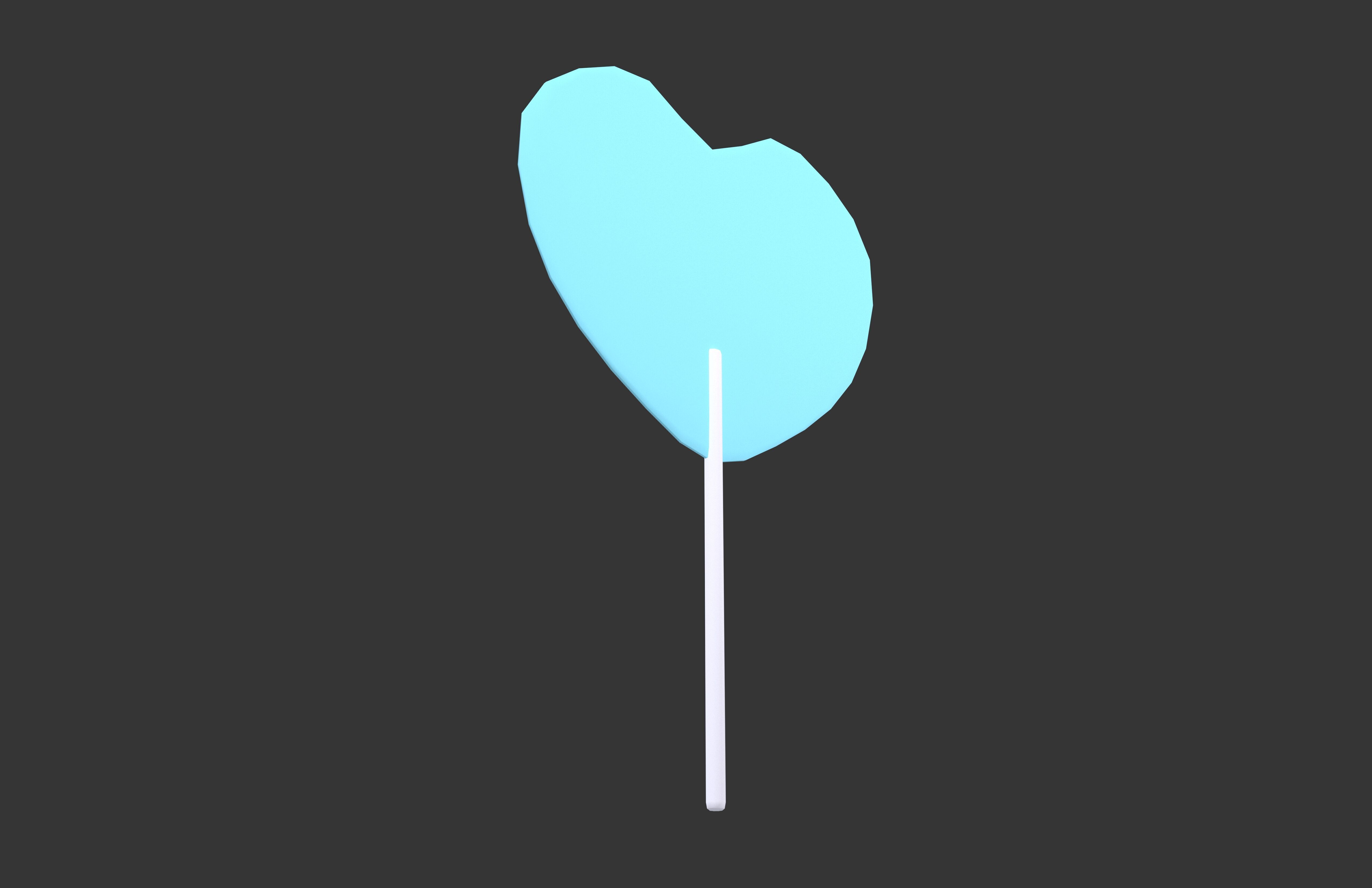 Heart Hand Fan v1 003 Low-poly 3D model_2