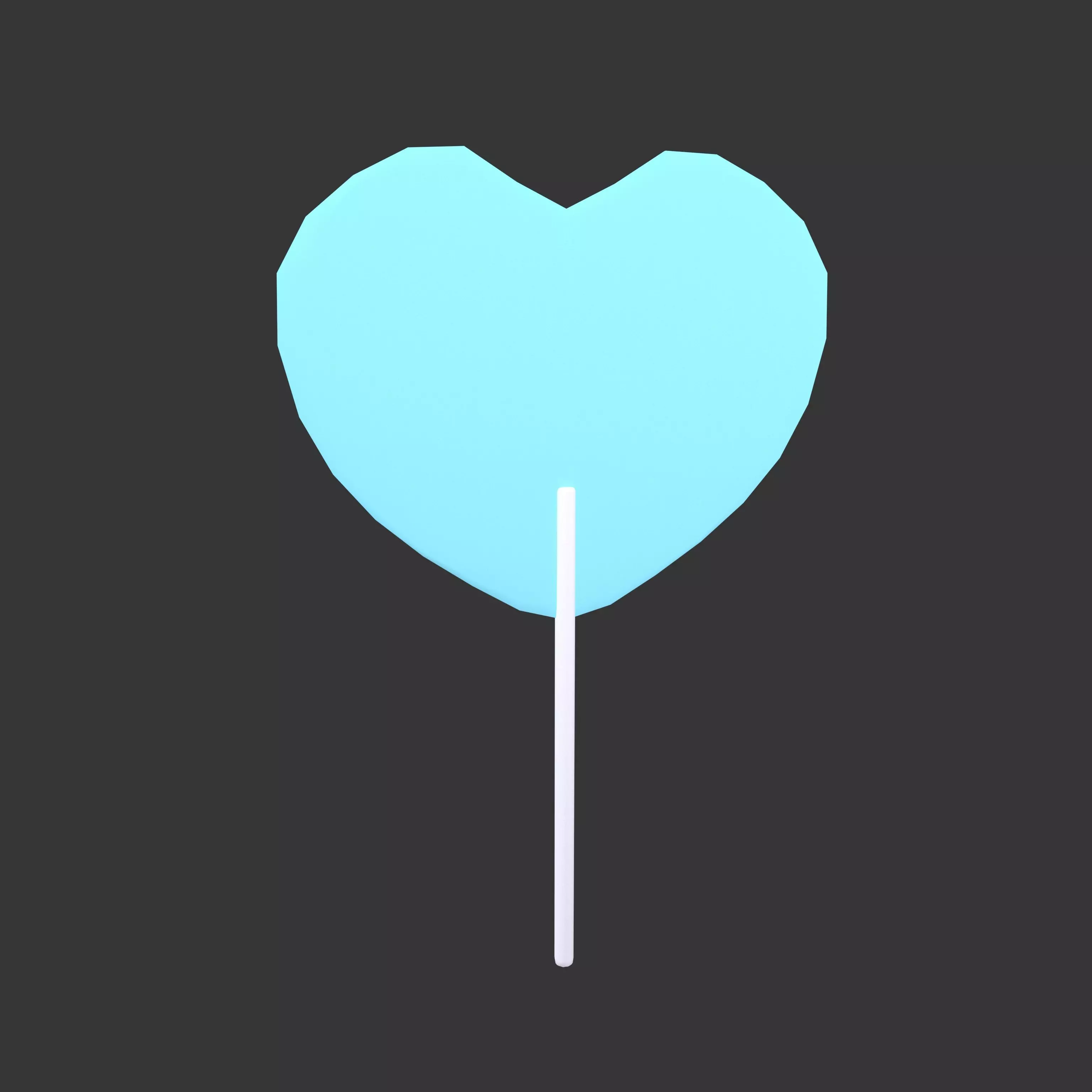 Heart Hand Fan v1 003 Low-poly 3D model_0
