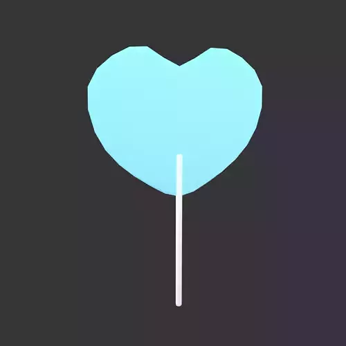Heart Hand Fan v1 003 Low-poly 3D model