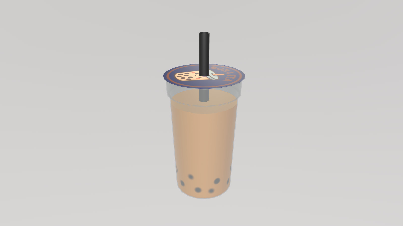 Stylized Low-Poly Pearl Milk Tea Low-poly 3D model_4