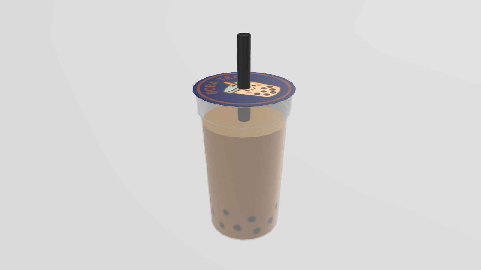 Stylized Low-Poly Pearl Milk Tea Low-poly 3D model_5