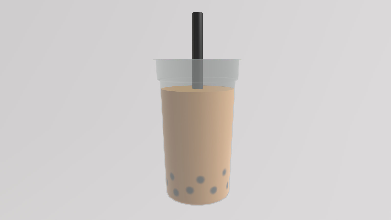 Stylized Low-Poly Pearl Milk Tea Low-poly 3D model_2