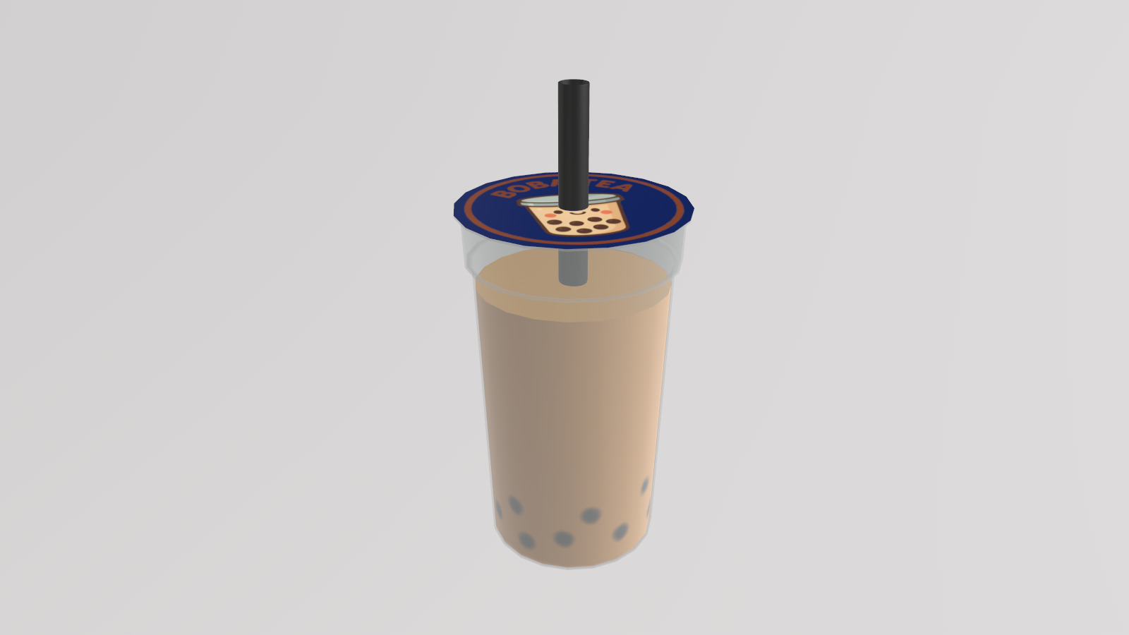 Stylized Low-Poly Pearl Milk Tea Low-poly 3D model_3