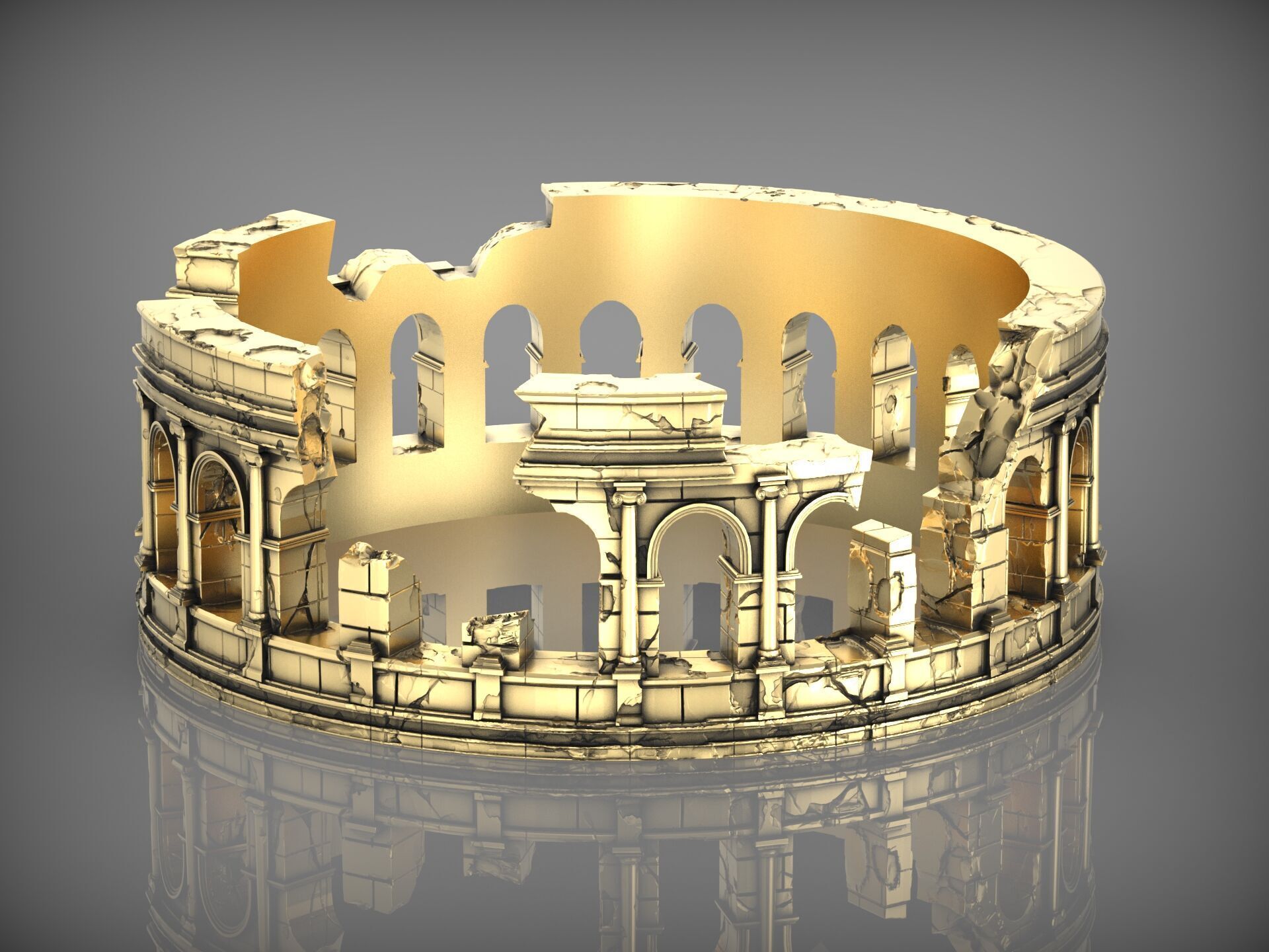 Ring Roman Colosseum 3D print model_1