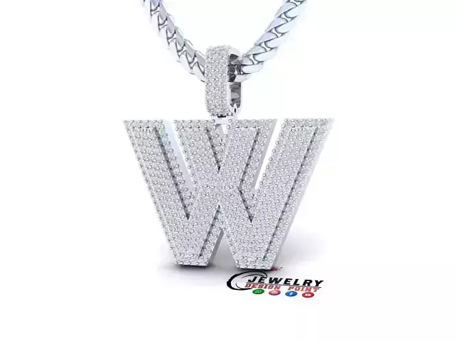 Custom Initial V Letter Diamond Pendant A to Z Alphabet Necklace