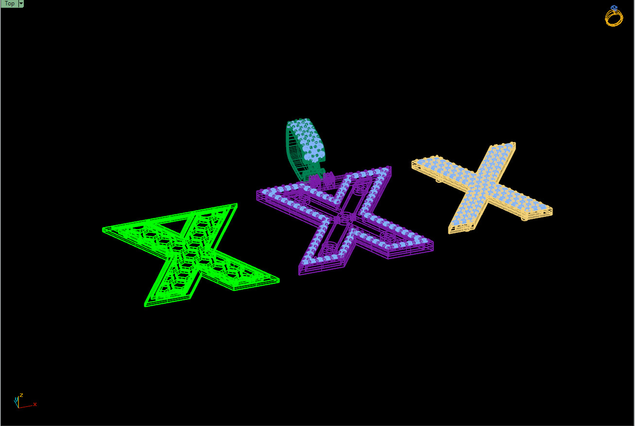 Custom Initial X Letter Diamond Pendant A to Z Alphabet Necklace 3D print model_16