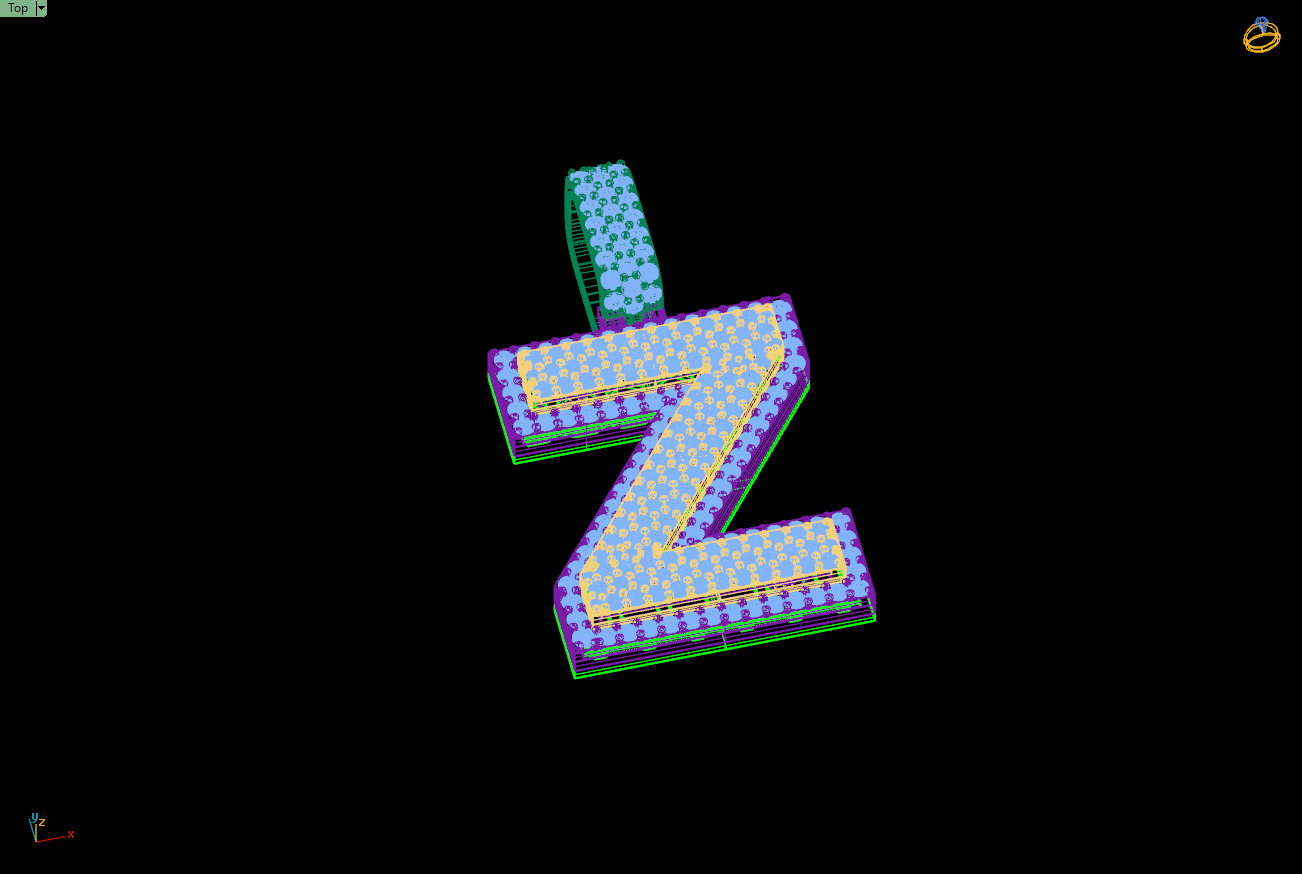 Custom Initial Z Letter Diamond Pendant A to Z Alphabet Necklace 3D print model_14