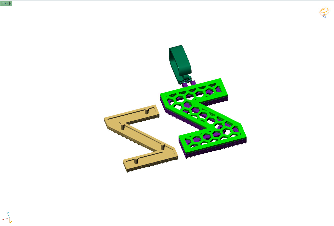 Custom Initial Z Letter Diamond Pendant A to Z Alphabet Necklace 3D print model_12