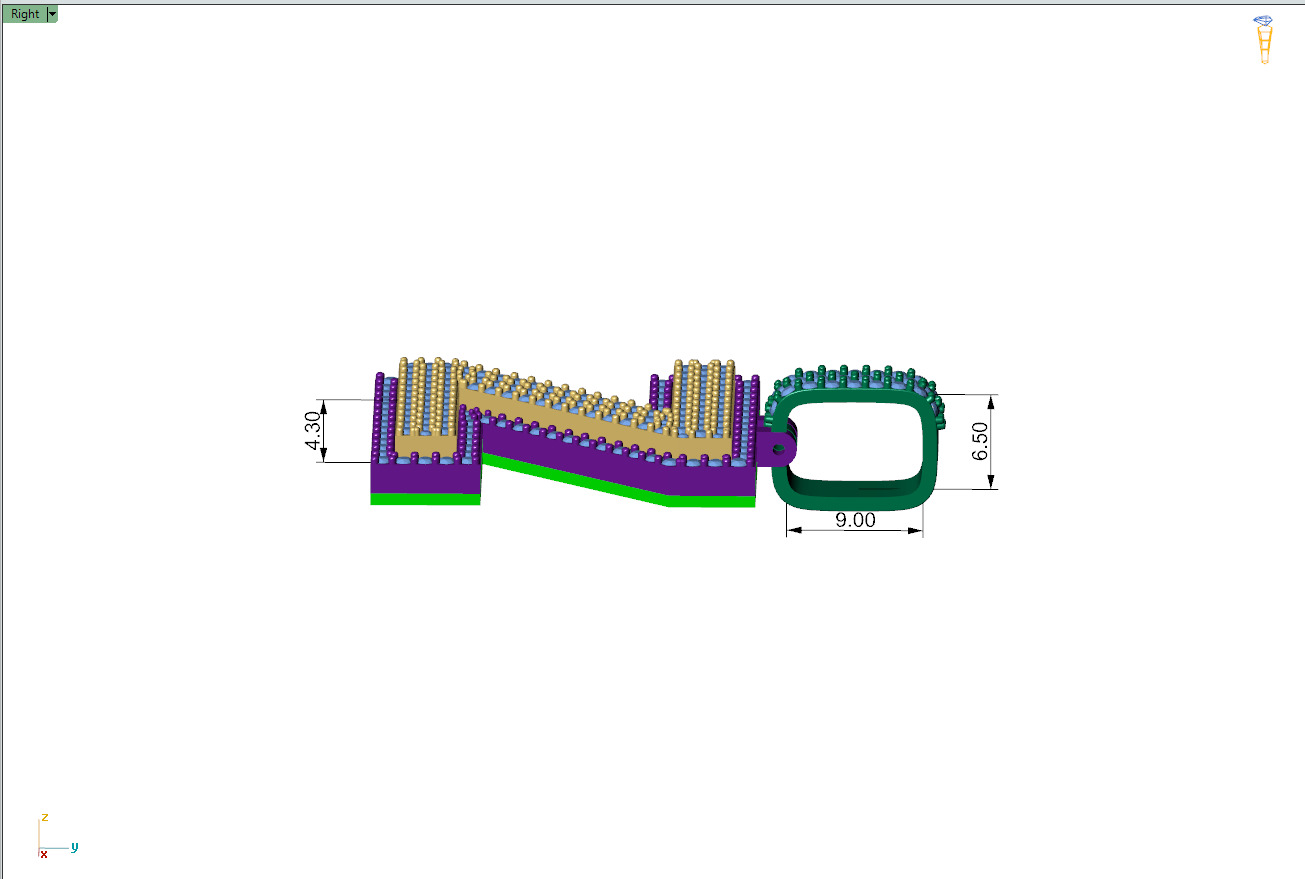 Custom Initial Z Letter Diamond Pendant A to Z Alphabet Necklace 3D print model_8