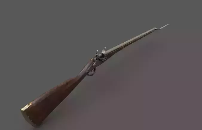 Napoleonic French Weapon 1777 Low-poly 3D model