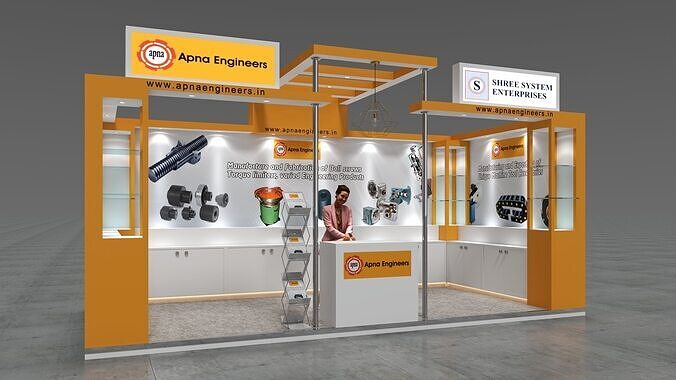 Exhibition Stand 6x3 1Side D1V1 3D model 3D model