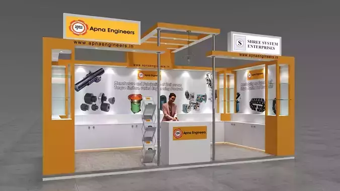 Exhibition Stand 6x3 1Side D1V1 3D model