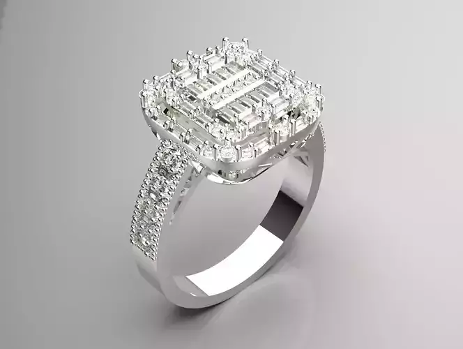 Luxury white gold wedding ring with diamond model jr00112