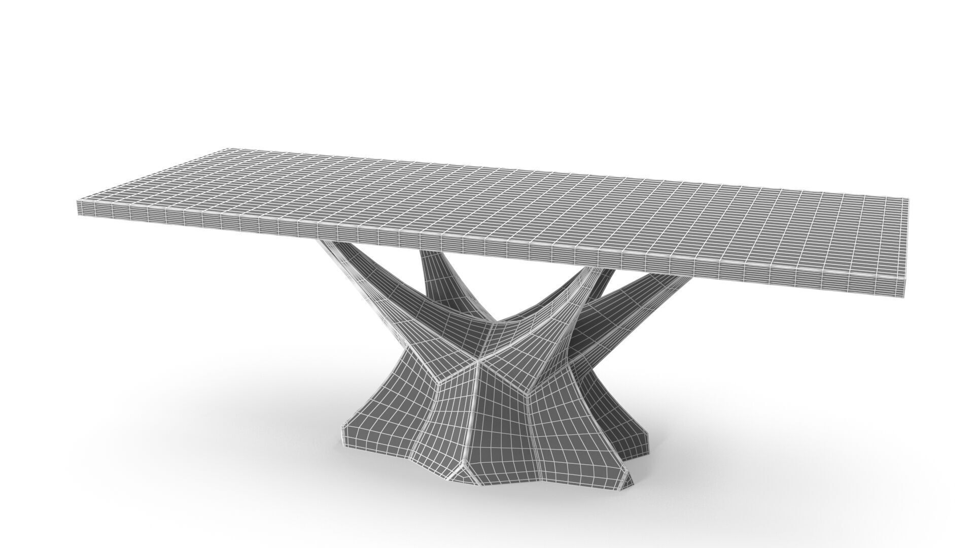 Modern table Low-poly 3D model_10