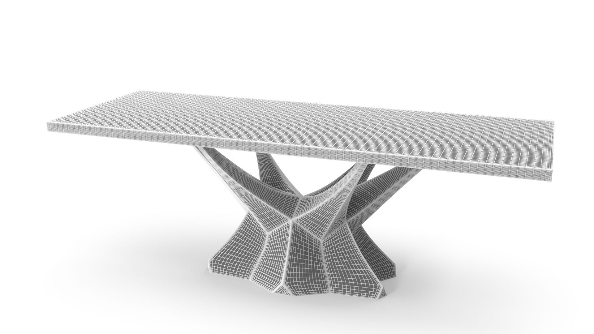 Modern table Low-poly 3D model_11