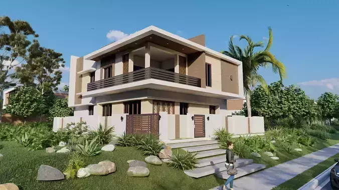 Casa Scene-villa-modern house 3D model