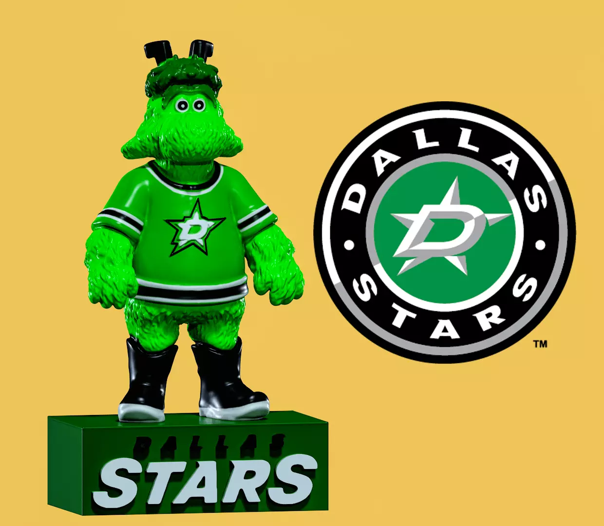 NHL - Dallas Stars - Victor E Green Mascot statue - 3d Print 3D print model_0