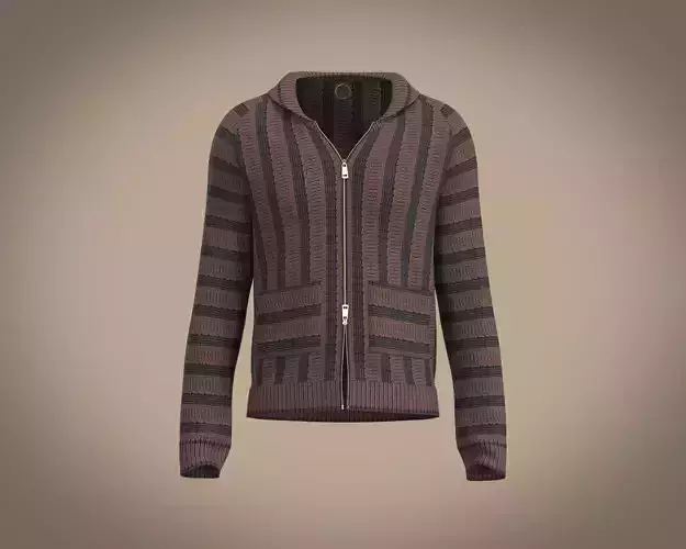 Mens raglan sleeve sweater with double face zipper