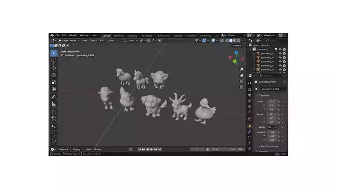 3D model Farm Animals 