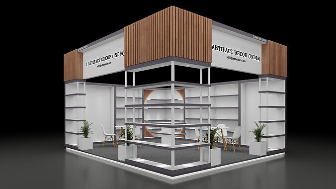 Exhibition Stand 6x5 2Sides D1V1 3D model 3D model