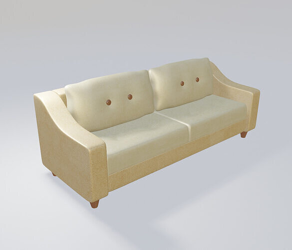 Fabric Sofa 3D Model  3D model