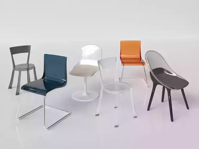 IKEA Transparent Chair Set 3D model