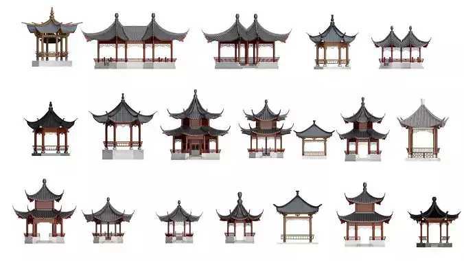 gazebo Low-poly 3D model