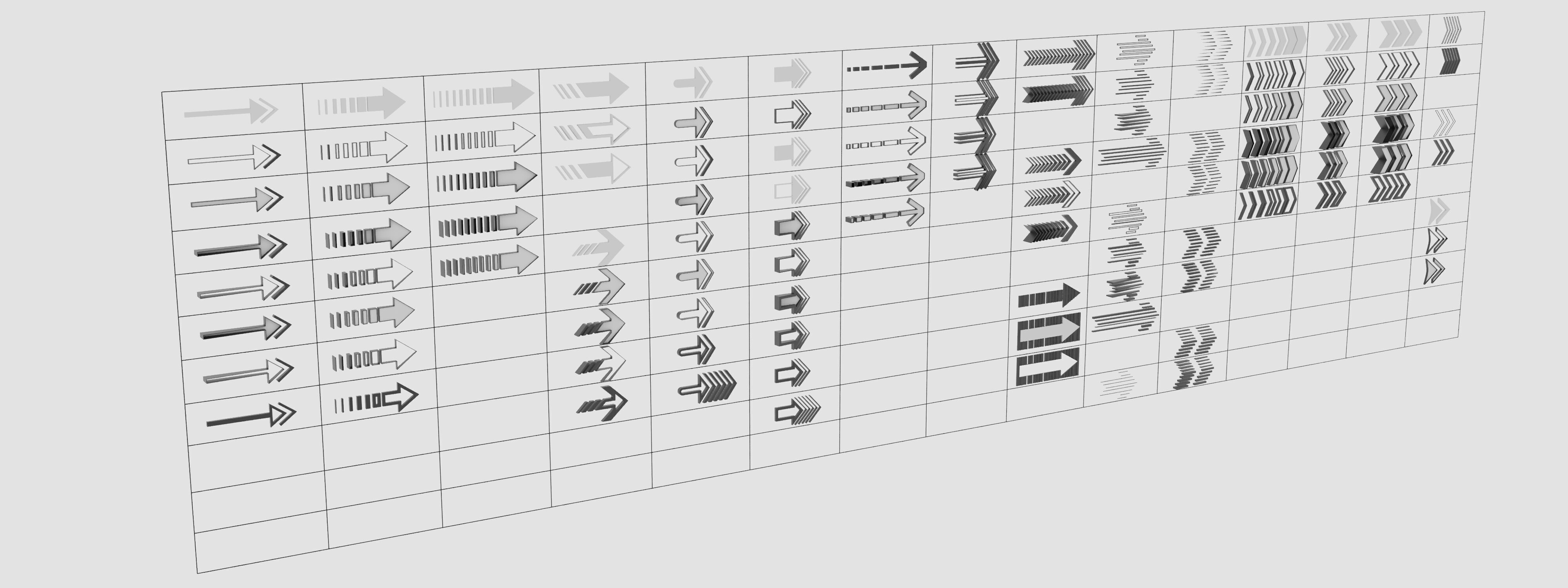 Collection of arrow Low-poly 3D model_1