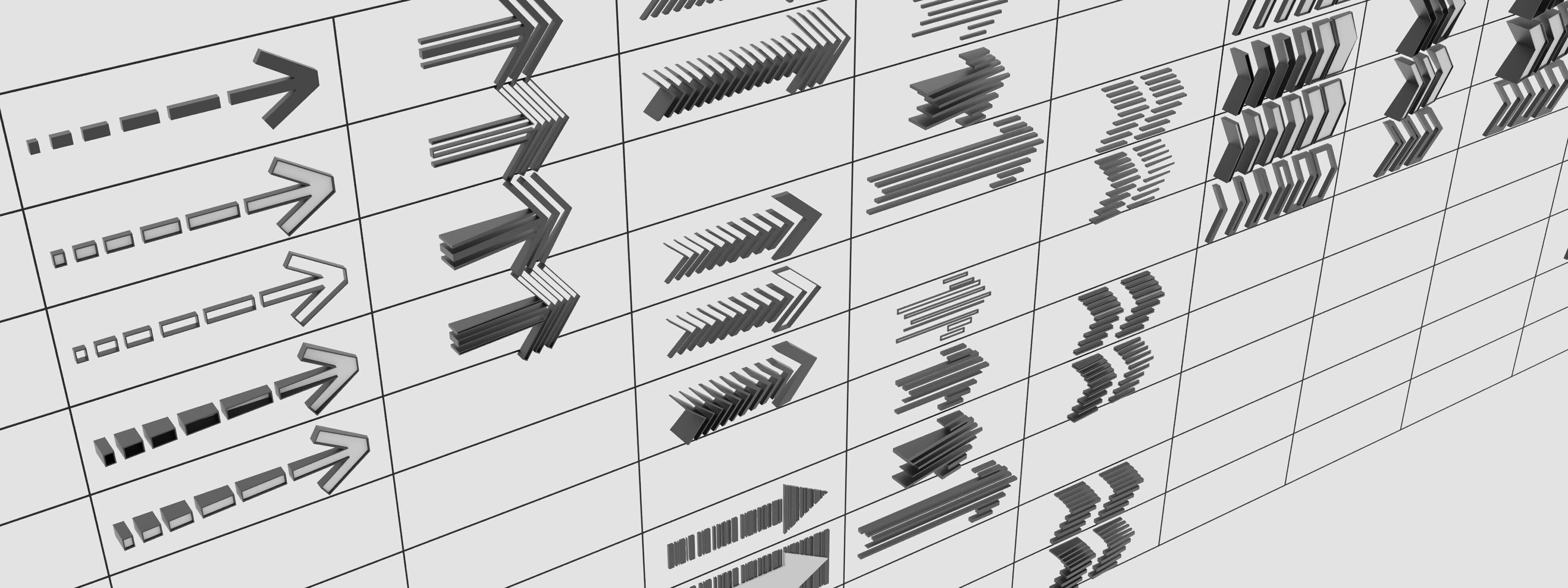 Collection of arrow Low-poly 3D model_3