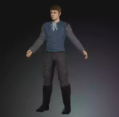Napoleonic civilian 1812 Low-poly 3D model