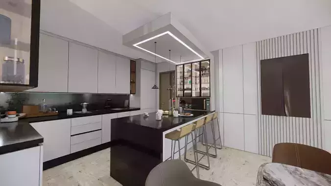 Modern Kitchen 3D Model