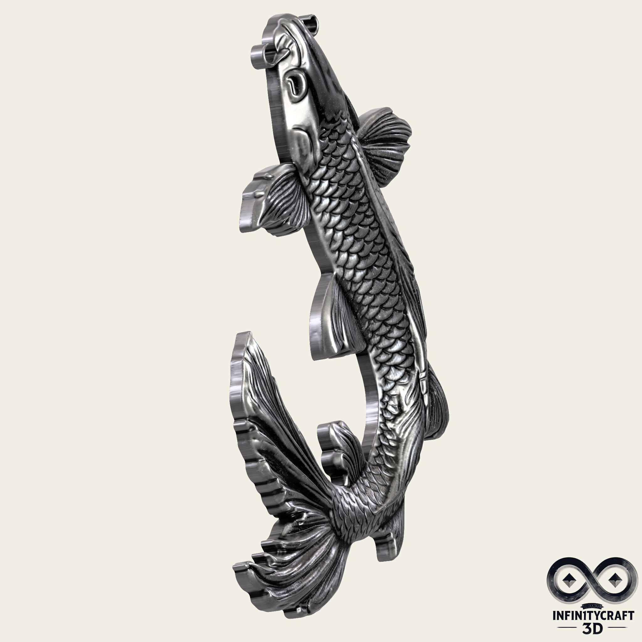 Koi Majesty Ornamental Fish Relief 3D print model_2