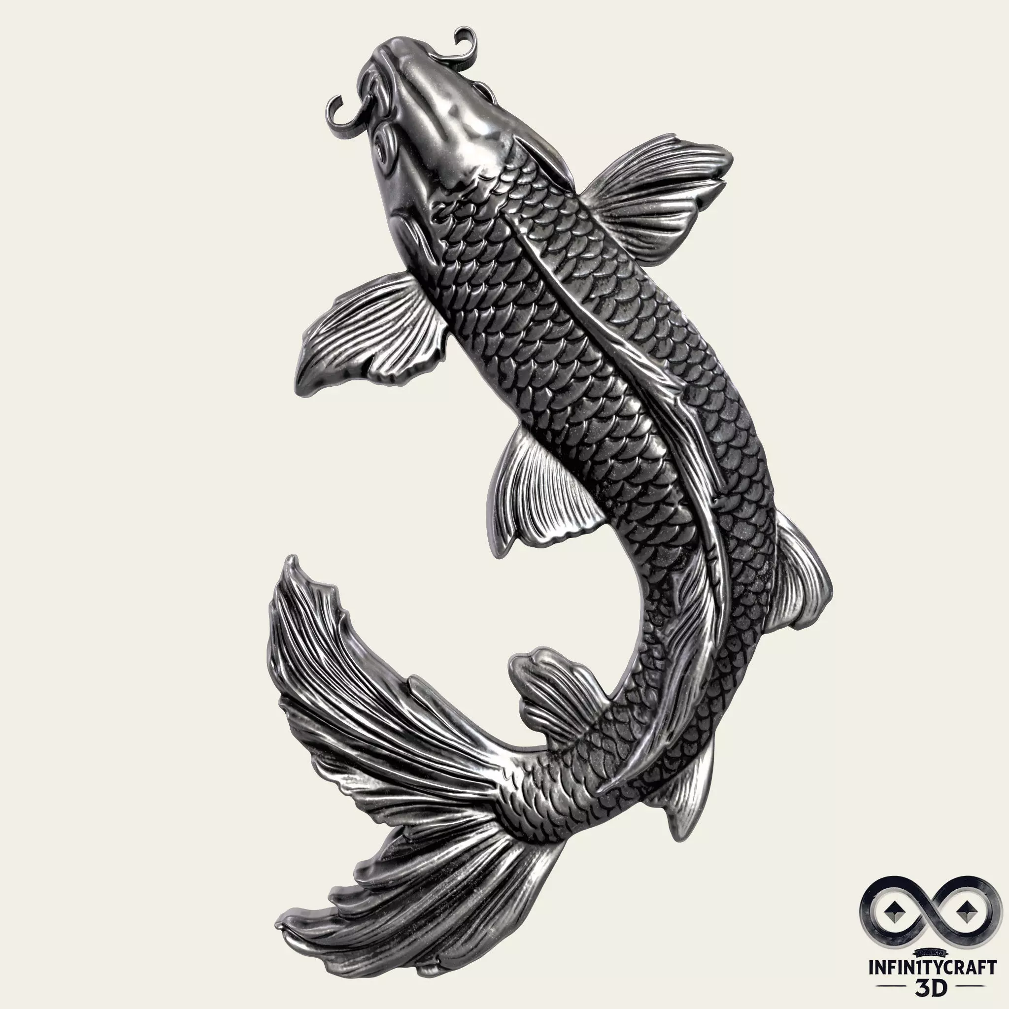 Koi Majesty Ornamental Fish Relief 3D print model_0