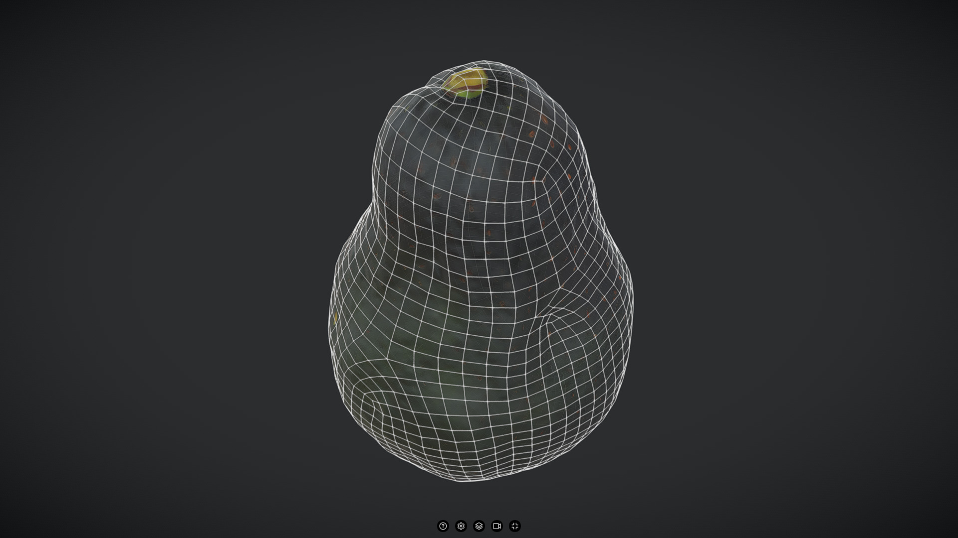 Avocado Low-poly 3D model_6