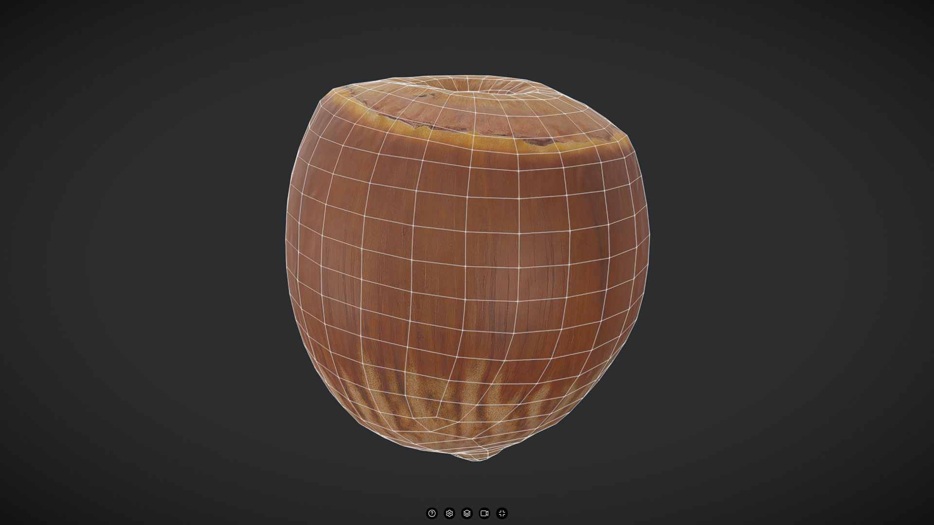 Hazelnut Low-poly 3D model_2